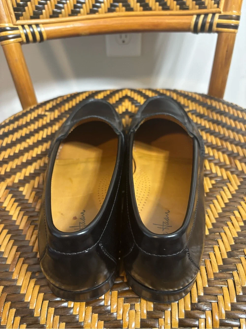 Cole Haan Penny Loafers Black Leather 10.5 Preppy